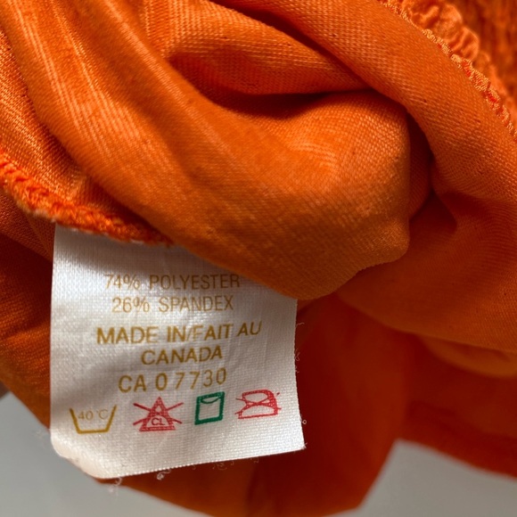 Vintage - Stretchy Ruched Orange Sleeveless Dress Pleasant Pheasant - Picture 5 of 5